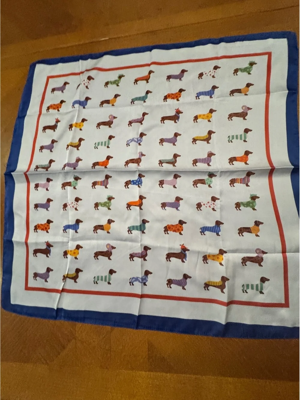 Colorful Dachshund Patterned Square Scarf 274